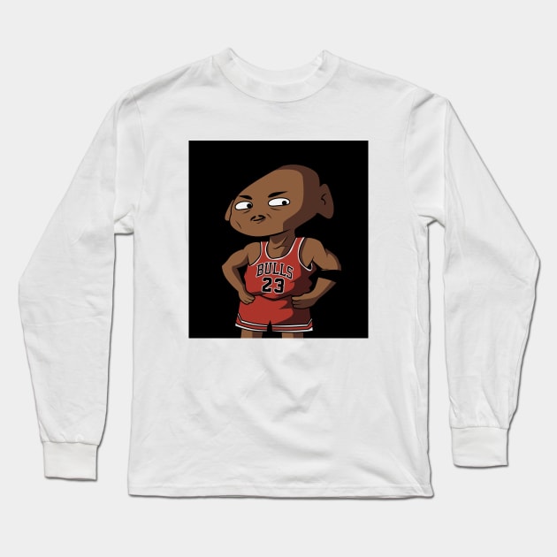 Michael Jordan Cartoon Long Sleeve T-Shirt by Sgt_Ringo